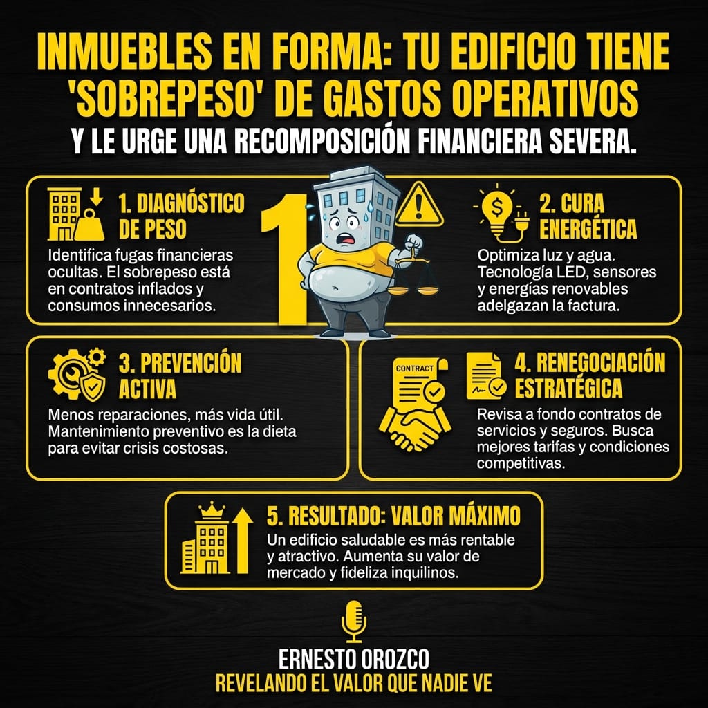 Inmuebles en forma: Tu edificio tiene "sobrepeso" de gastos operativos y le urge una recomposición financiera severa.