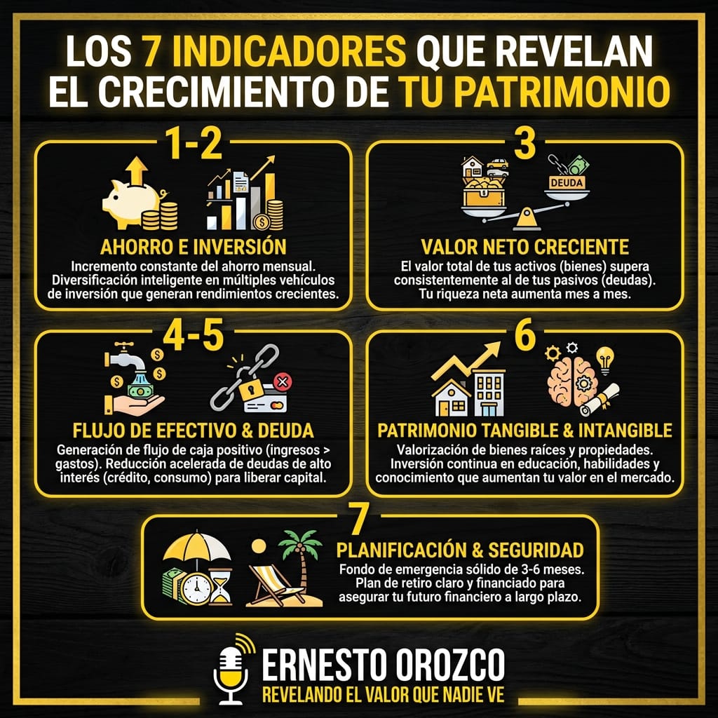 Los 7 indicadores que revelan si tu patrimonio está creciendo o solo aparenta valer más.